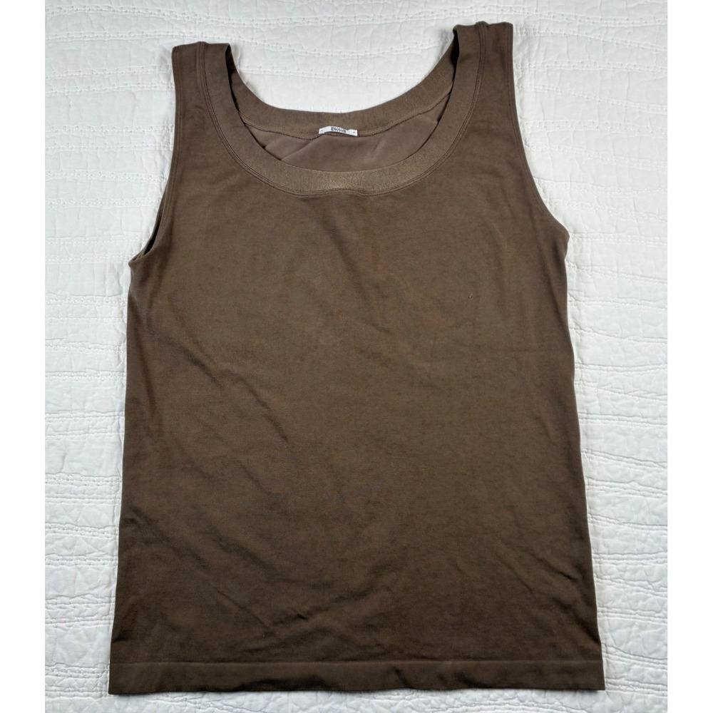 Wolford Luxury Seamless Tank Top Brown Cotton Blend Stretch XL 532768 Layering